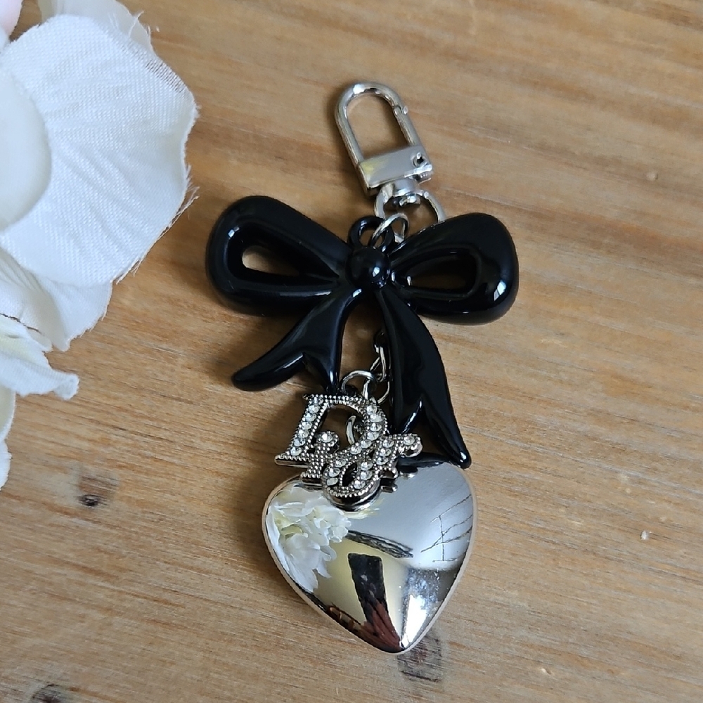 Lux Black Bow Bag Charm